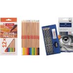 Faber-Castell Faber Castel Goldfaber Dereceli Kalem Çizim Seti 8 Parça ve Art Creation 12'li Kuru Boya Kalemi