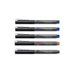 Faber Castell Faber-Castell 5405 Roller Kalem 0.5 Mm Iğne Uçlu 3 Mavi 1 Kırmızı 1 Siyah