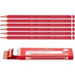 Faber-Castell Faber Castell Kırmızı Kopya Kalemi. (Başlık Kalemi) 6 Adet.