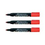 Faber Castell Faber-Castell Markör Permanent Jumbo Kırmızı Kalem 3'lü