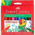 Faber-Castell Faber Castell Winner Brush Jumbo Keçeli Kalem 10 Renk Fırça Uçlu Kalem Seti