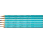 Faber Castell Faber Grip 2001 Uzun Mavi-Turkuaz 6'lı Kuru Boya