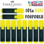 Faber-Castell Fosforlu Kalem 10'lu Sarı Canlı Renklerle Etkileyici İşaretleme