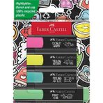 Faber Castell Fosforlu Kalem 4’lü Paket Grafiti Baskı Renkli Günlük Kullanım İçin Set