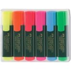 Faber-Castell Fosforlu Kalem 6’lı 1 Paket Textliner Canlı Renkler Kesik Uçlu Işaretleme Kalemi Sarı Turuncu Kırmızı Pembe Mavi Yeşil