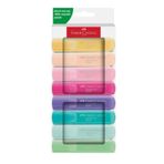 Faber Castell Fosforlu Kalem Seti 8'li, Pastel Renkler, 3 Farklı Çizgi Kalınlığı, Daha Parıltılı Yeni Formül
