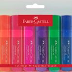 Faber-Castell Fosforlu Kalem Seti 8’li, Şeffaf Gövde, 7 Farklı Renk, Yeniden Doldurulabilir, 3 Farklı Çizgi Kalınlığı