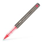 Faber-Castell Free Ink Roller Kalem 0.5, Kırmızı, Silinmez Kalıcı Mürekkep, İğne Uçlu, Akıcı Yazım, Mürekkep Göstergeli