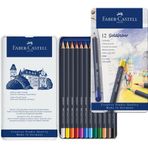 Faber Castell Goldfaber 12 li Teneke Kutuda Kuru Boya