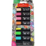 Faber-Castell Graffiti Textliner Fosforlu Kalem Seti 7+1 Siyah Markör