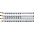 Faber-Castell Grip 2001 Jumbo Üçgen Kurşun Kalem Gri 4'lü
