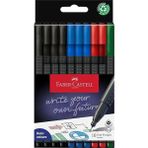 Faber-Castell Grip Finepen Ince Keçe Uçlu Kalem Seti, 10’lu, Ofis ve Günlük Kullanım, 0.4 mm Hassas