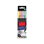 Faber Castell Grip Finepen İnce Keçe Uçlu Kalem Seti, 5’li, Pastel Renkler, 0.4 mm Uç, Metal Destekli