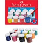 Faber-Castell Guaj Boya 12 Renk x 15 ml Su Bazlı Şişe 1 Paket Faber Guaj Boya Seti Şişe Içerisinde 12 Li Okul Hobi - Karışık-Çok Renkli