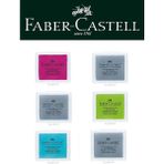 Faber-Castell Hamur Silgi 6lı (Pembe, Mavi, 3 Gri, Yeşil)