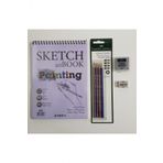 Faber Castell Karakalem Eskiz Cizim Seti - Dereceli Kalemler Ve Hamur Silgi Eskiz Defteri Sketchbook