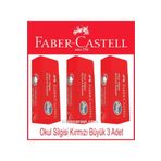 Faber Castell Kırmızı 3'lü Büyük Okul Silgisi