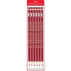 Faber-Castell Kopya Kalemi 6 Adet Kırmızı Kurşun Kalem HB Uçlu Ahşap Malzeme ile Sanatsal Kullanım İçin