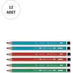 Faber-Castell Köşeli Mercanlı Kurşun Kalem 12 Adet Renkli Ve Pratik Kullanım İçin