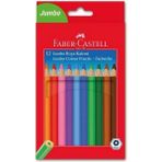 Faber-Castell Kuru Boya Jumbo Tam Boy 12 Renk 1 Paket Karton Kutu Jumbo Kuru Boya Kalemi 12 Li Canlı Renkler Boya Kalemleri - Renkli - Standart