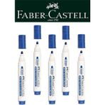 Faber-Castell Mavi Doldurulabilir Beyaz Tahta Kalemi 5'li Set Ölçülerle Kullanıma Uygun