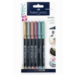 Faber Castell Metalık Karısık Renk 6 Lı Keçe Uçlu Kalem