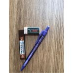 Faber-Castell Mor Tri Click 0.5mm Uçlu Kalem Metal Gövde ve Silgi-Uç Seti
