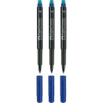 Faber Castell Multimark 1525 M 1.0 mm Mavi 3 Adet Renkli Asetat Kalemi