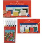 Faber-Castell Parmak Boya + Guaj Boya + 6'lı Keçeli Kalem - Çok Renkli