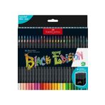 Faber Castell Renkli kalemler Blackwood, Black Edition, 50'li kutu, parlak renkler, yumuşak çizgili, siyah ahşap