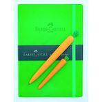Faber Castell Silikon Havuç Kalem Havuç Silgili A5 Suni Deri Çizgili Ajanda