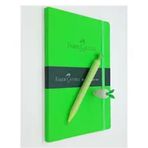 Faber Castell Silikon Versatil 0,7 mm Kalem Silgili A5 Suni Deri Fosforlu Yeşil Ajanda