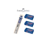 Faber-Castell Sınav Seti - 3 Adet Sınav Silgisi Grip Min 120'LI 0.7 mm Uç Seti Beyaz Tüp