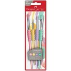 Faber-Castell Soft Touch Pastel Renkli Yumuşak Saplı Fırça Seti 4'lü Paket Boya Fırçaları