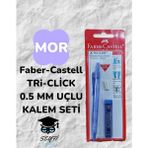 Faber-Castell Tri-Click 0.5 mm Uçlu Kalem Seti Mor Tek Ebat