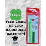 Faber-Castell Tri-Click 0.5 mm Uçlu Kalem Seti Yeşil Tek Ebat