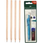 Faber-Castell Tri Click Mavi ve Faber-Castell 4'lü Natural Ösym Kalemi