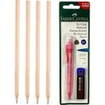 Faber-Castell Tri Click Pembe ve Faber-Castell 4'lü Natural Ösym Kalemi