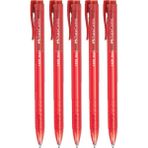 Faber-Castell Tükenmez Kalem 1.0 Açık Kırmızı 5 Adet Auto Basmalı Kullanım İçin