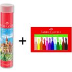 Faber-Castell Tüp Kuruboya 12'li + Pastel Boya 12 Renk