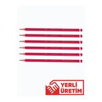 Faber Castell Üçgen Kırmızı Kopya Kalemi Ergonomik Kırmızı 6'lı