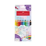 Faber-Castell Unicorn Grip Jumbo Boya Kalemi 8+2 Renk, Ergonomik Gövde, Canlı ve Parlak Renkler,dayanıklı Kalın Uç
