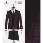 Fabio Cassel Erkek Damatlık Slim Fit Takım Elbise - Bordo - 6 Drop - 50