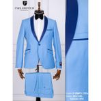 Fabio Cassel Erkek Damatlık Slim Fit Takım Elbise - Buz Mavisi - 6 Drop - 46