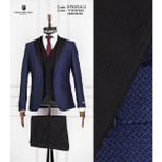 Fabio Cassel Erkek Yelekli Damatlık Slim Fit Takım Elbise - 6 Drop - 46 - Antrasit - Siyah - Lacivert