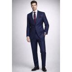 FABIO CASSEL Lacivet Bordo Kareli Premium Erkek Takım Elbise – Slim Fit Özel Gün & Davet Takımı - Lacivert - Bordo - 6 Drop - 48