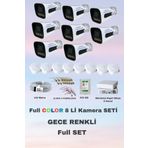 Fabius Full Color 8 Li Güvenlik Kamera Seti Kayıt Cihazı 500 GB Harddisk