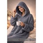 Fabric Box Wellsoft Kapüşonlu Giyilebilir Tv Battaniyesi - Sıcak Tutan Wellsoft Kapüşonlu - Gri - 130 x 80 cm
