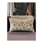 Fabricland Goblen Dokuma Keten Dikdörtgen Kahverengi Biyeli Kırlent Kılıfı 50x30 cm
