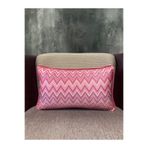 Fabricland İthal Ipek Kadife Chevron-1012 Pembe Renk Dikdörtgen (50x30 cm) Kılıf